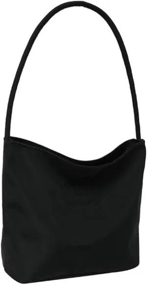 Trendy Casual Bucket Bag for Women Simple Solid Color Underarm Handbag Embroidery Letters Shoulder Bag Armpit Bag Purse