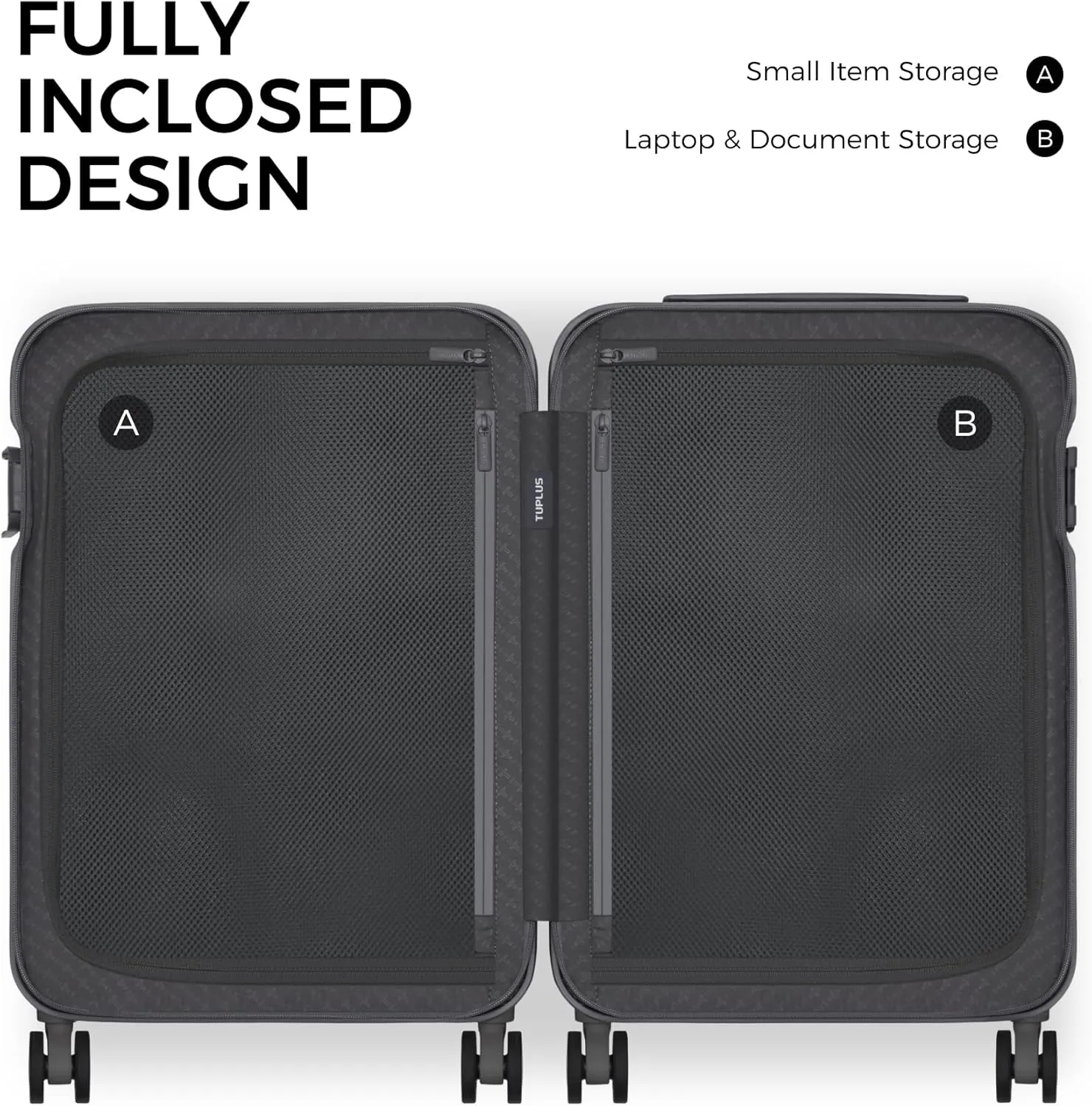 TUPLUS Suitcase Lightweight Luggage Hard Shell Suitcase with 4 Spinner Wheels Hold Check in Travel Case, Impression Series