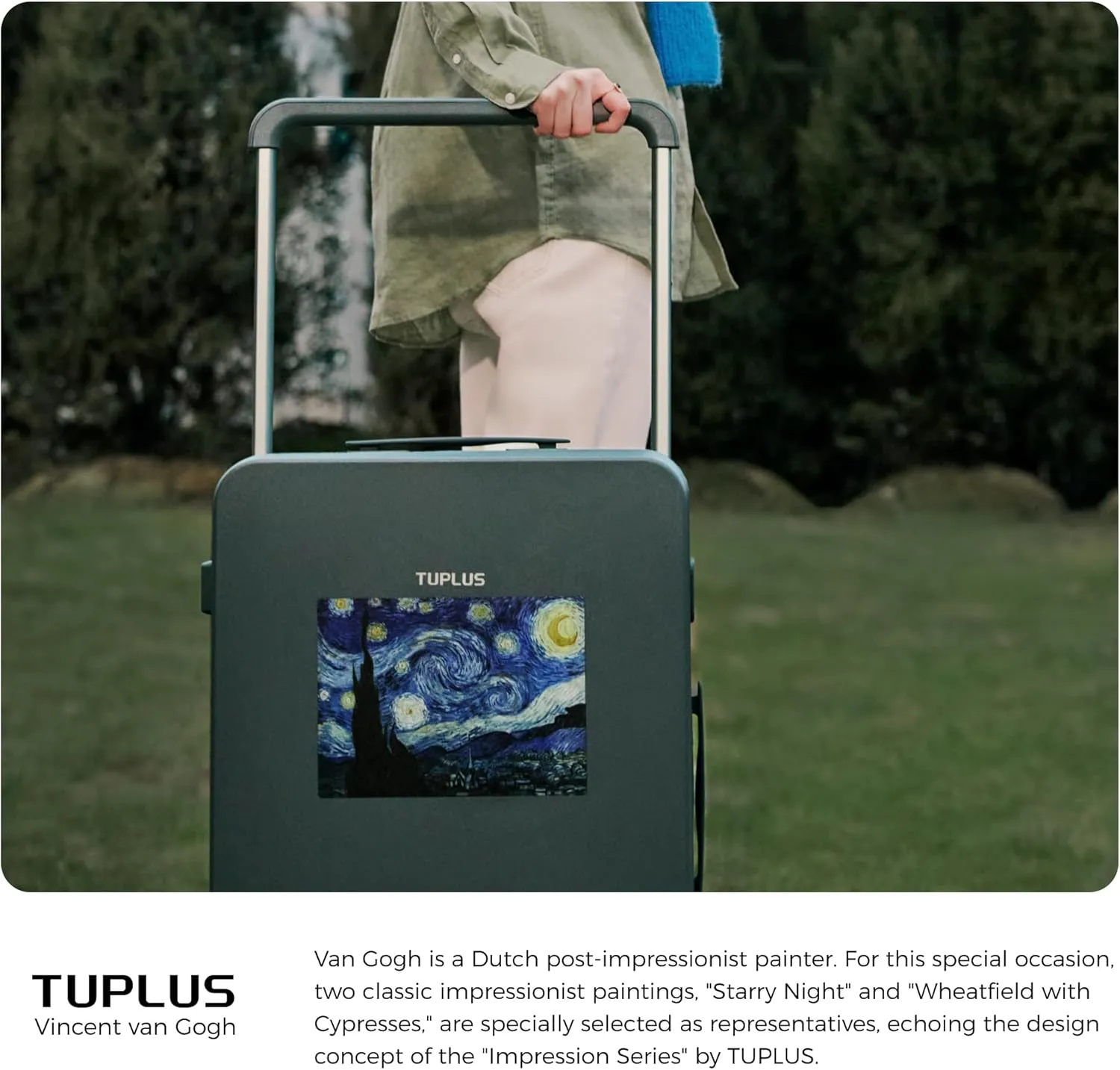 TUPLUS Suitcase Lightweight Luggage Hard Shell Suitcase with 4 Spinner Wheels Hold Check in Travel Case, Impression Series