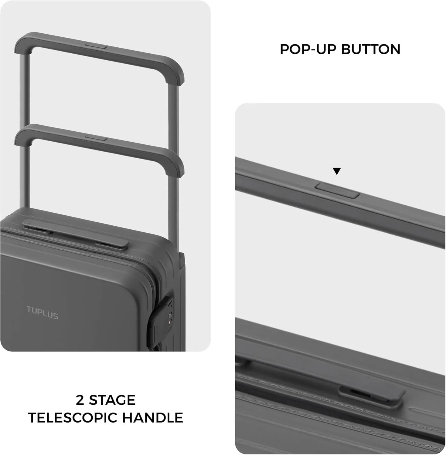 TUPLUS Suitcase Lightweight Luggage Hard Shell Suitcase with 4 Spinner Wheels Hold Check in Travel Case, Impression Series