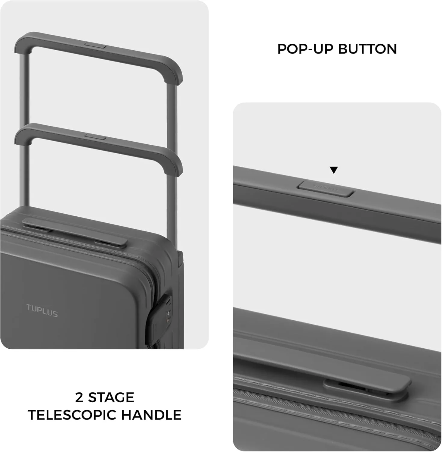 TUPLUS Suitcase Lightweight Luggage Hard Shell Suitcase with 4 Spinner Wheels Hold Check in Travel Case, Impression Series