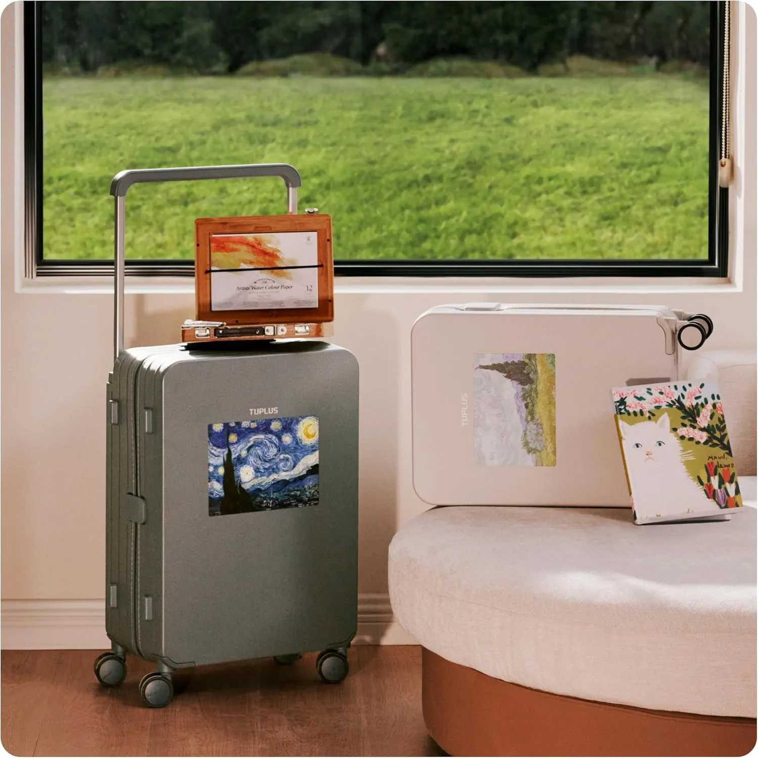 TUPLUS Suitcase Lightweight Luggage Hard Shell Suitcase with 4 Spinner Wheels Hold Check in Travel Case, Impression Series