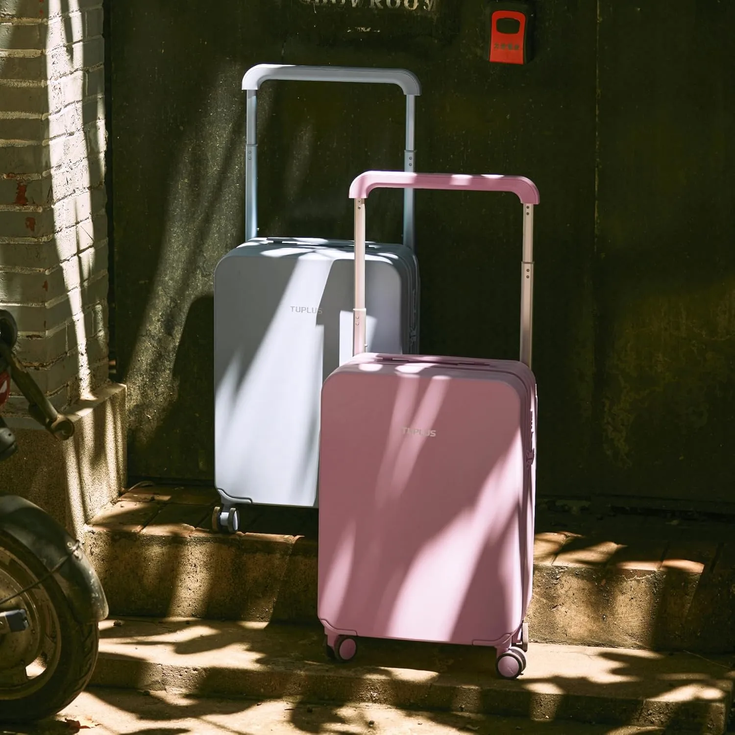 TUPLUS Suitcase Lightweight Luggage Wide Handle Carry On Luggage Hard Shell Suitcase with 4 Spinner Wheels Travel Case, Impression Plus Series