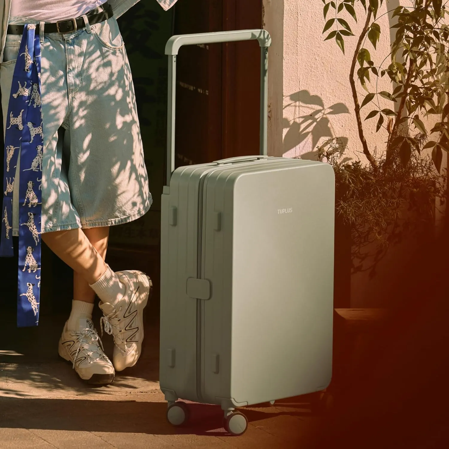 TUPLUS Suitcase Lightweight Luggage Wide Handle Carry On Luggage Hard Shell Suitcase with 4 Spinner Wheels Travel Case, Impression Plus Series