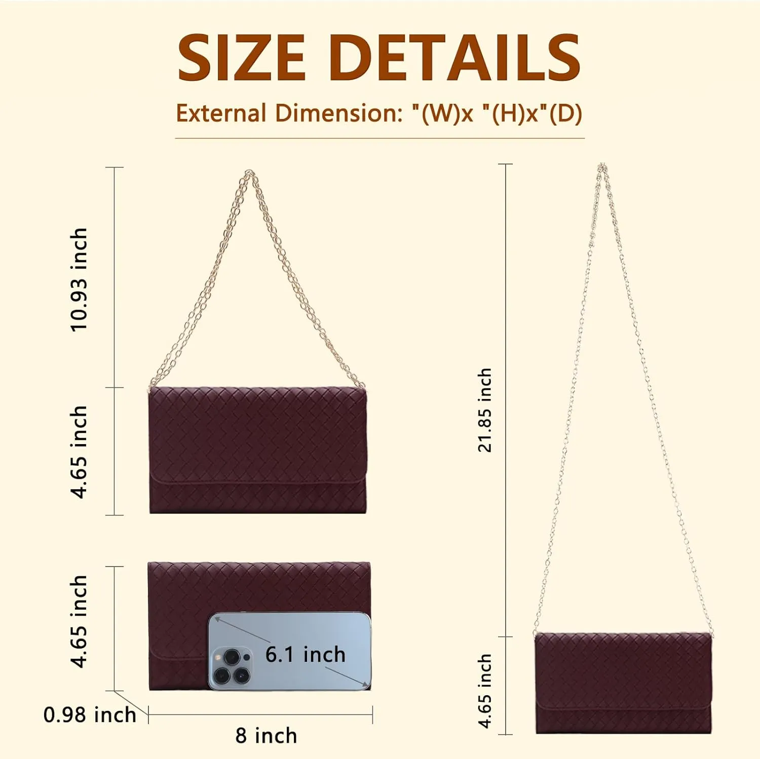 U U Crossbody Bags for Women, Handbags Cell Phone Wallet Small Purse with Credit Card Slots and Removebale Chain