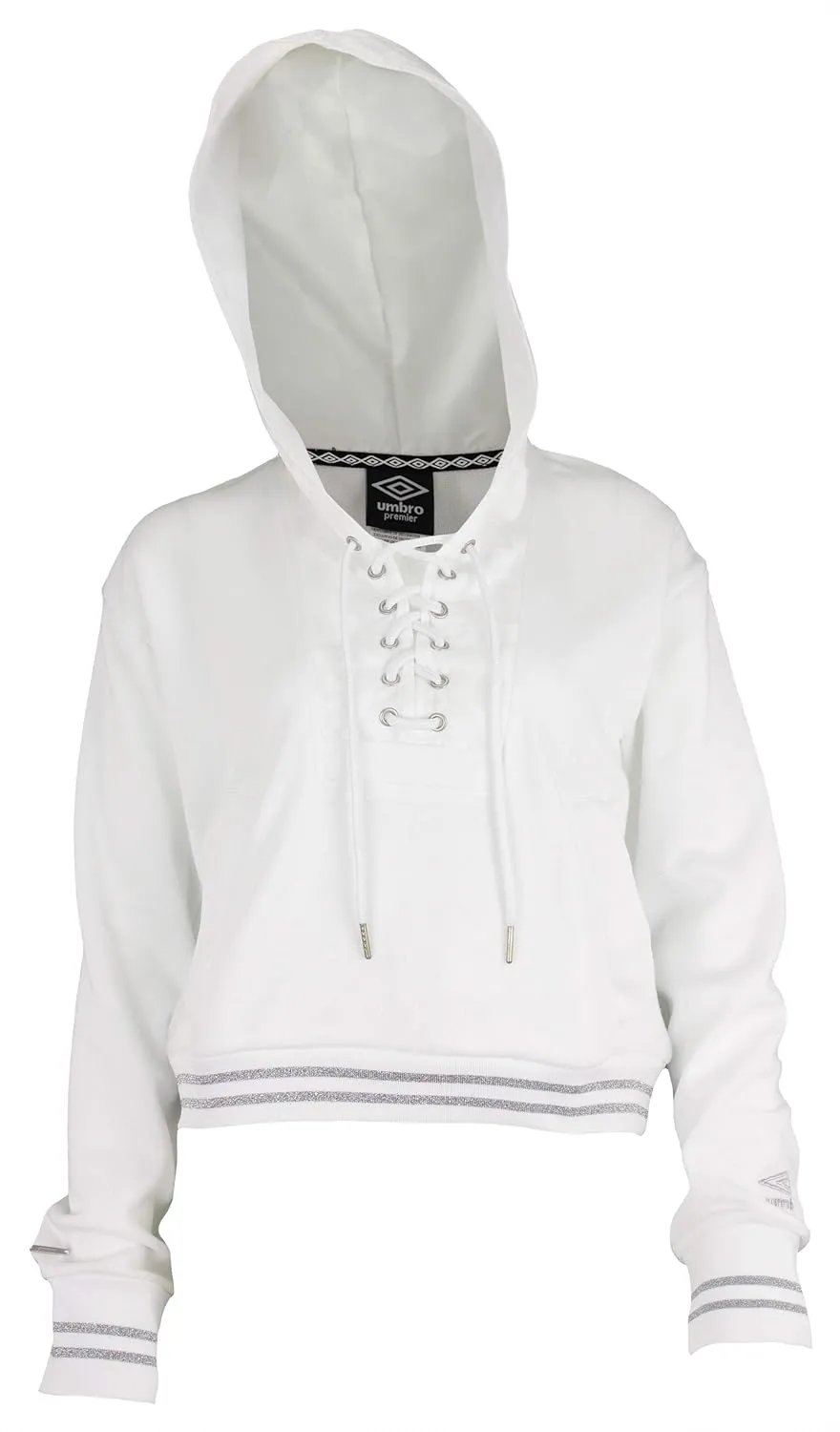 Umbro Women's French Terry Mesh Hoodie, White Medium