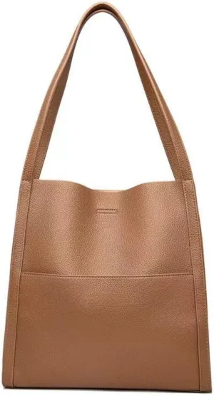 Vegan Leather Tote Handbag Shoulder Bag for Women Soft PU Leather Hobo Bag Bucket Bags Retro Handmade Purses