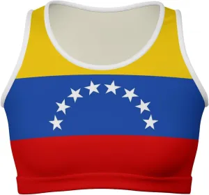 Venezuelan Flag Basic Crop Tank Tops Sleeveless Cute Crop Top for Women
