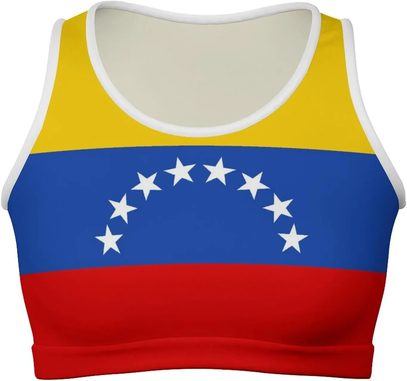Venezuelan Flag Basic Crop Tank Tops Sleeveless Cute Crop Top for Women