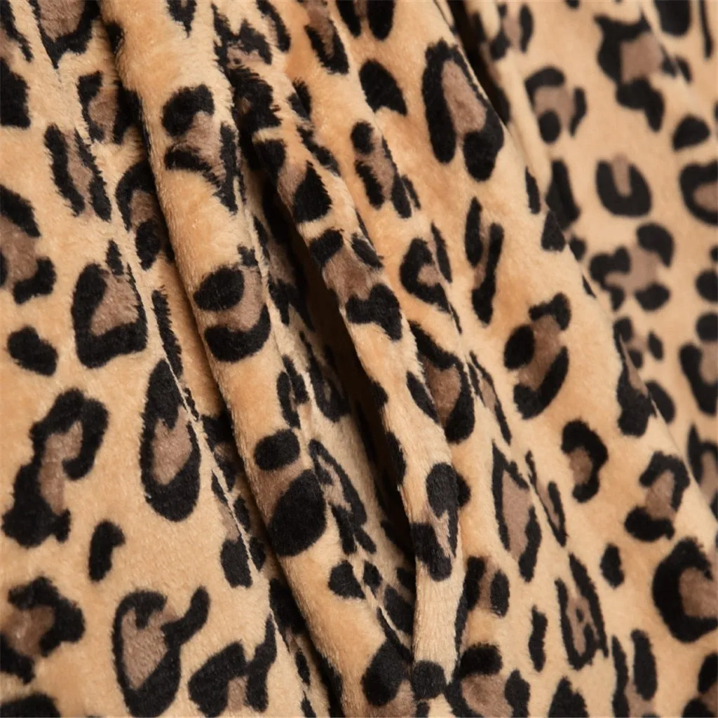 Warm Winter Leopard Faux Fur Jacket