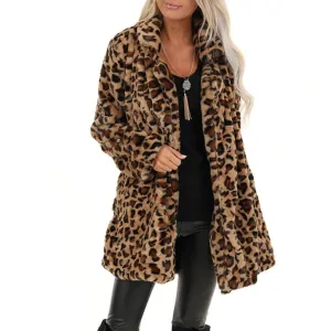 Warm Winter Leopard Faux Fur Jacket