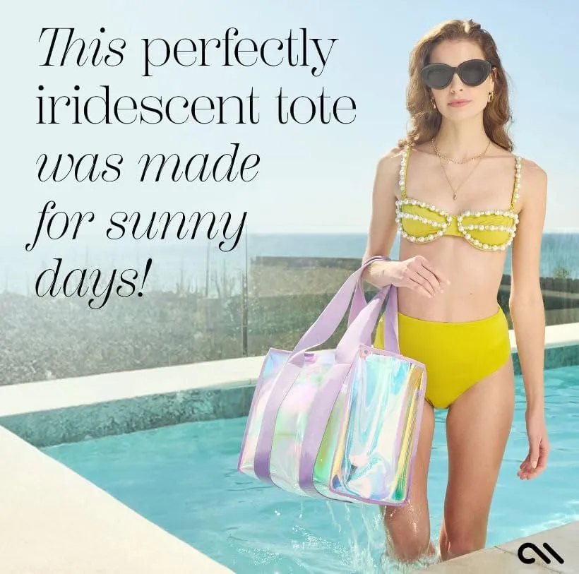 Women Clear Jelly Tote Bag 2 in 1 Design Transparent Crossbody PVC Beach Bag for Beach Stadium Concert