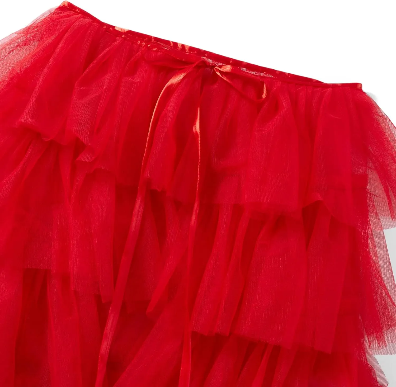 Women Tulle Tutu Long Skirts Wedding Party Cocktail Prom Bandage Mesh Overskirt Ruffled Steampunk Tie-on Bustle Skirt