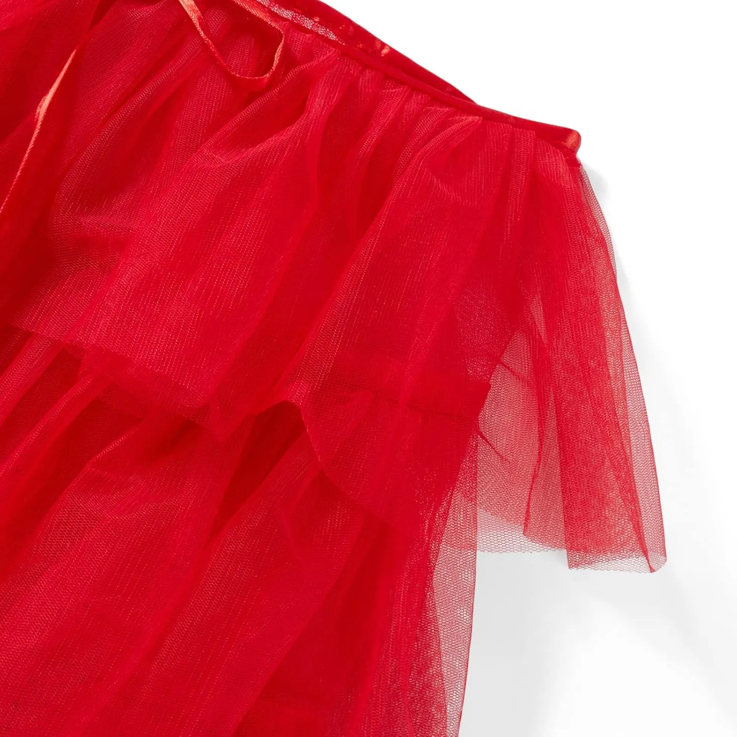 Women Tulle Tutu Long Skirts Wedding Party Cocktail Prom Bandage Mesh Overskirt Ruffled Steampunk Tie-on Bustle Skirt