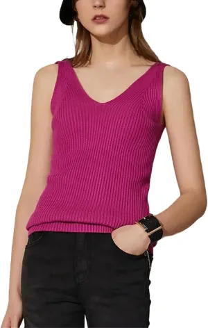 Women's Camisole Tops Office Lady Solid V-Neck Sexy Slim Vest