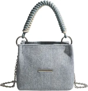 Womens Crossbody Bag Shopping Bag Denim Bucket Bag for Outdoor Vacation Work