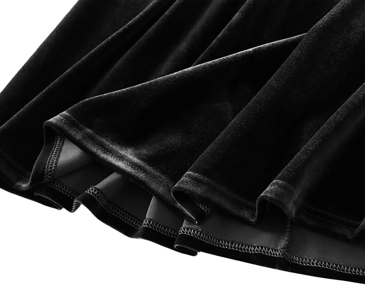 Women's Fall Winter Elastic High Waist Velvet Midi Long Pleated Mermaid Flowy Swing Ruffled A-line Maxi Skirt