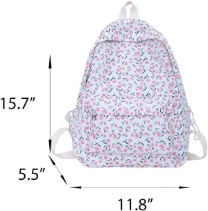 Womens Floral Backpack Coquette Aesthetic Laptop Backpack Cute Back to College Supplies Casual Daypack (Floral)