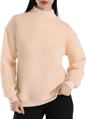 Womens Oversized Crew Neck Sweatshirt Turtleneck Pullover Long Sleeve Cute Hoodies Winter Clothes For Women Tops