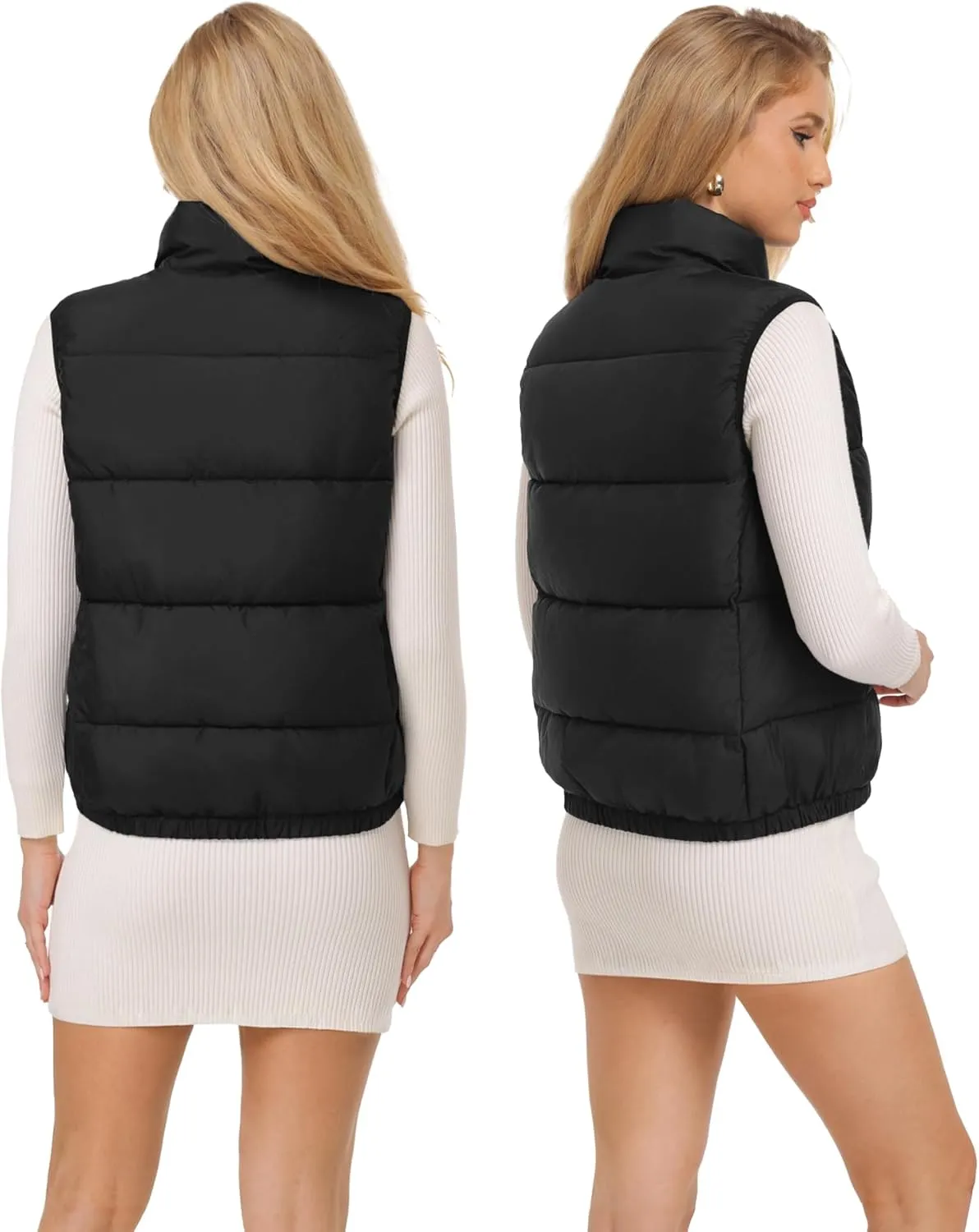 Women's Puffer Vest - Lightweight, Water Repellent, 4 Pockets, for Fall & Winter