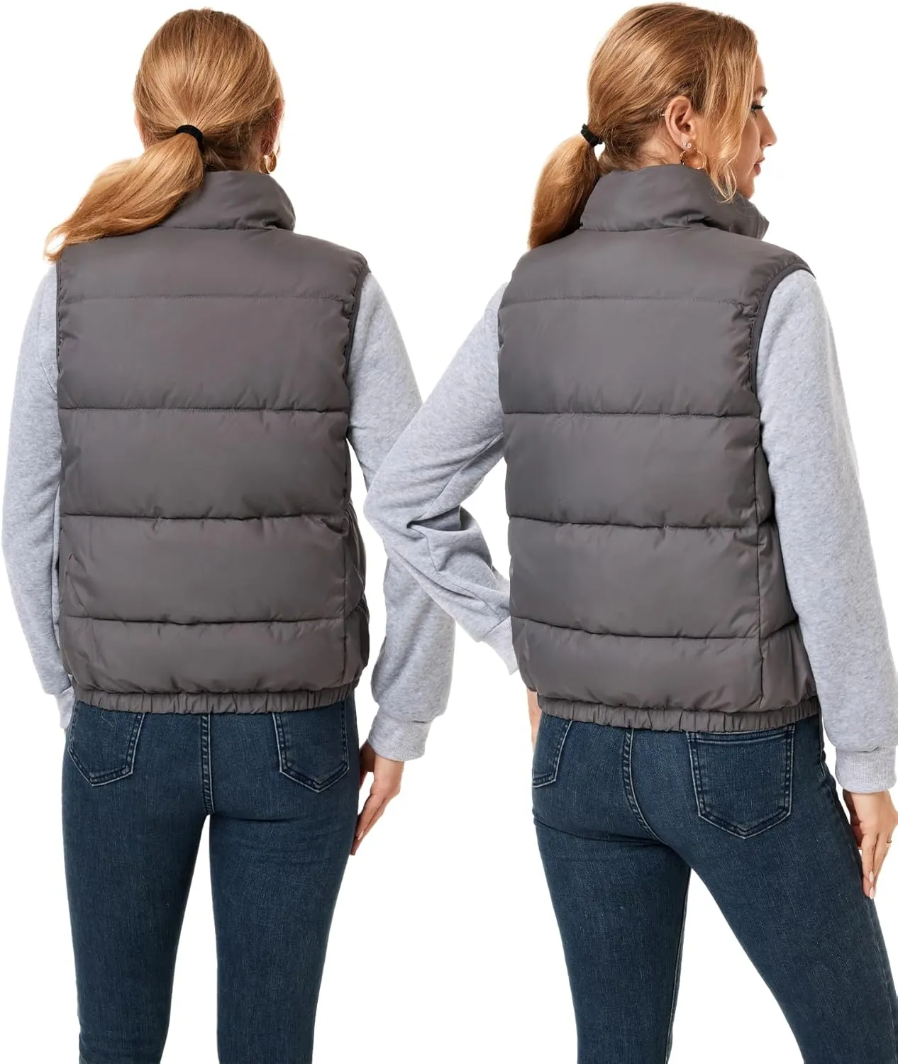Women's Puffer Vest - Lightweight, Water Repellent, 4 Pockets, for Fall & Winter