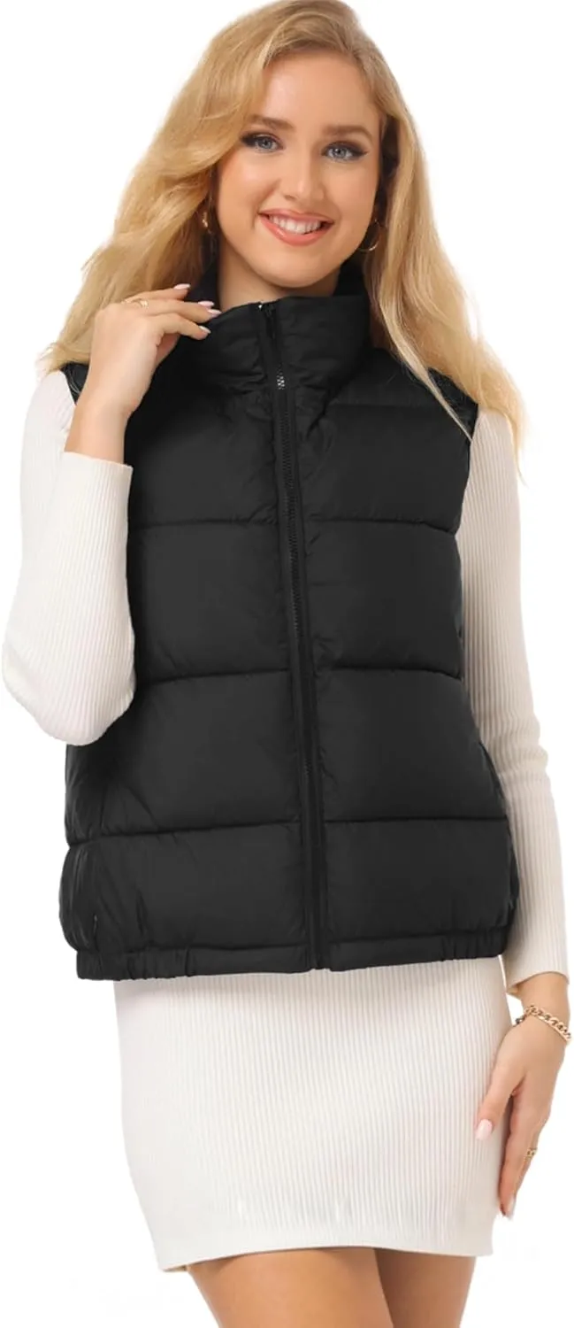 Women's Puffer Vest - Lightweight, Water Repellent, 4 Pockets, for Fall & Winter
