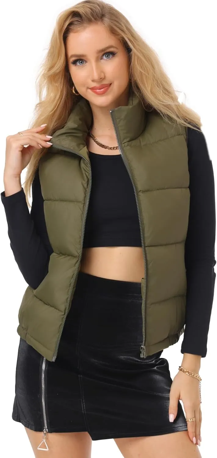 Women's Puffer Vest - Lightweight, Water Repellent, 4 Pockets, for Fall & Winter
