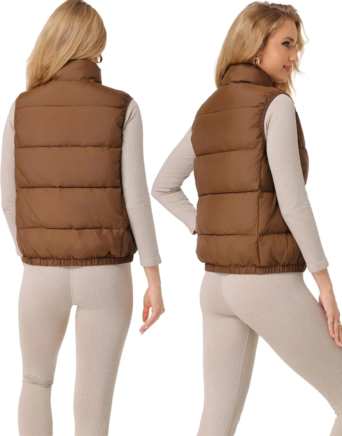 Women's Puffer Vest - Lightweight, Water Repellent, 4 Pockets, for Fall & Winter
