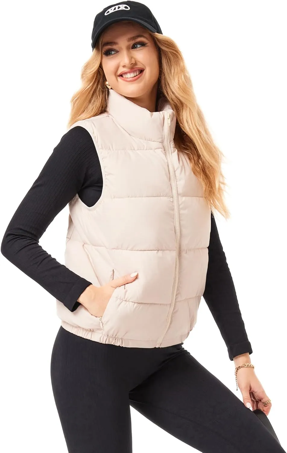 Women's Puffer Vest - Lightweight, Water Repellent, 4 Pockets, for Fall & Winter