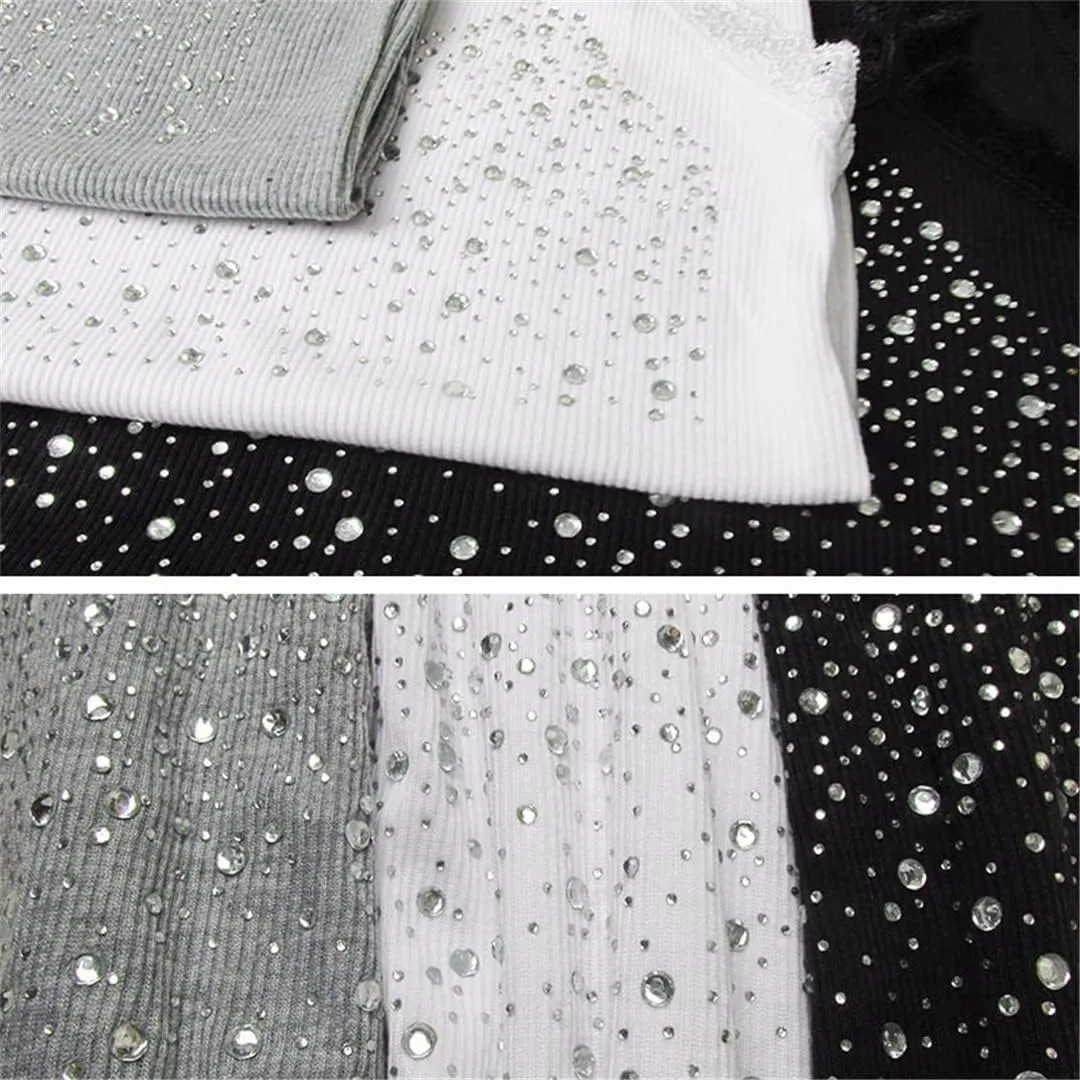 Women's Rhinestone Sequin Lace Sling Tank Top Slim Vest Casual Sexy Loose Solid Camisole