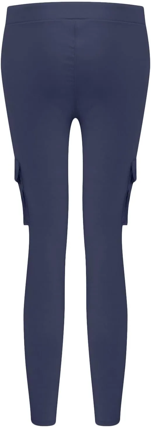 Womens Skinny Cargo Pants Casual Drawstring High Waist Stretch Cargo Joggers Butt Lift Pencil Trousers with Pockets
