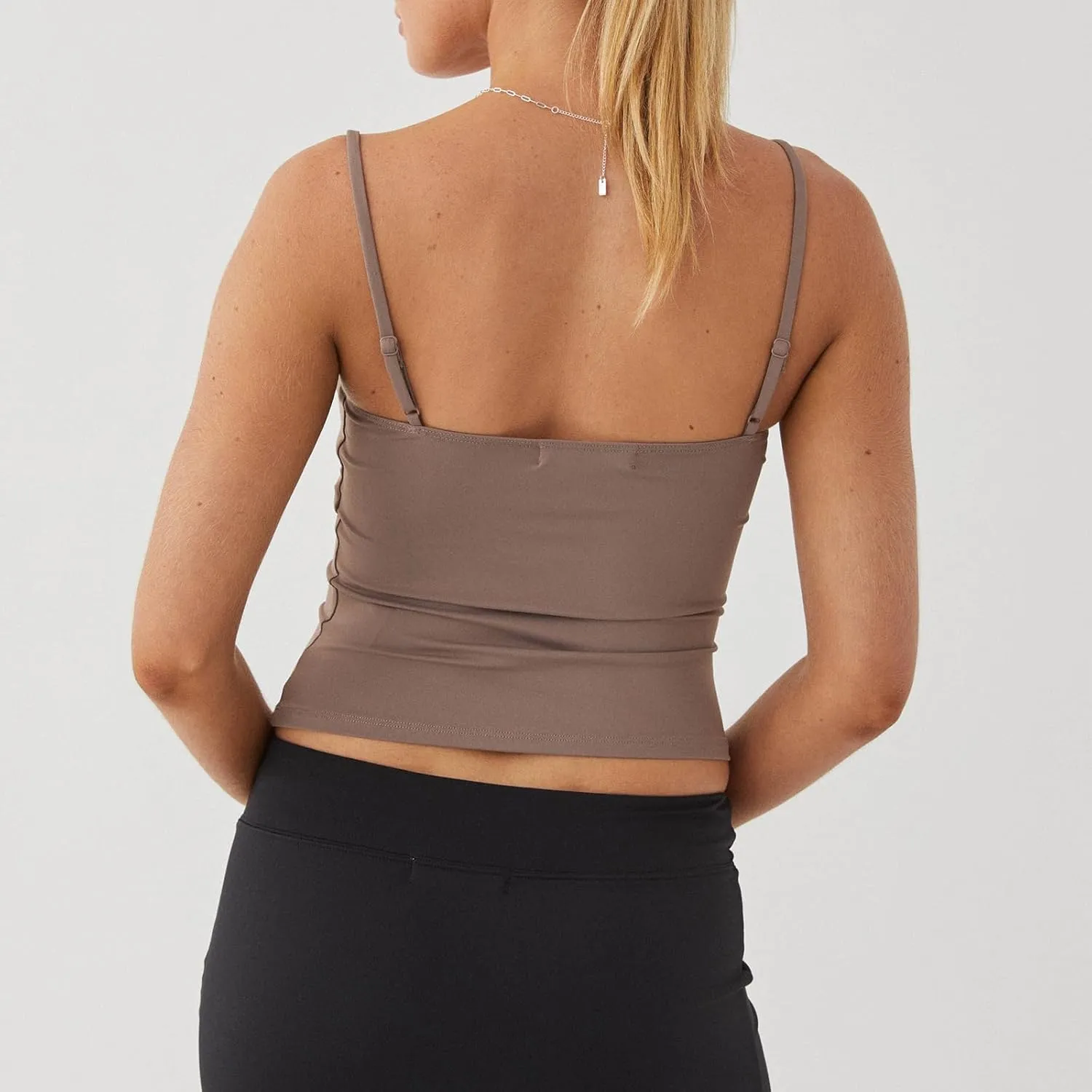Women's Spaghetti Strap Tank Tops Sexy Sleeveless Backless Crop Camisole Summer Y2k Low Cut Solid Color Cami Vest