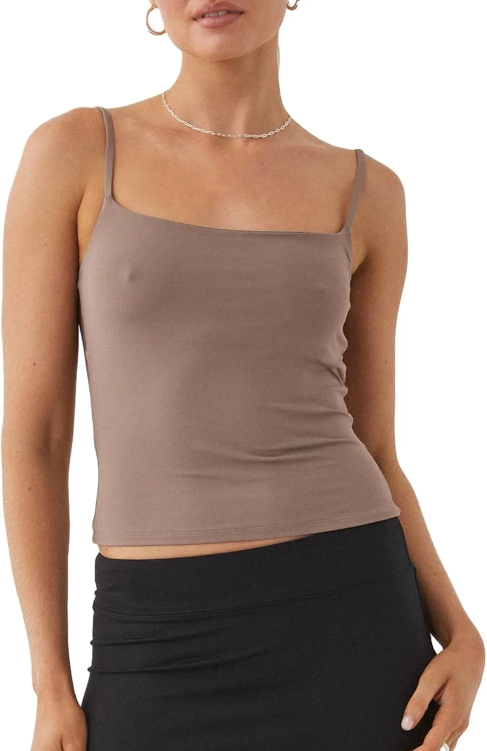 Women's Spaghetti Strap Tank Tops Sexy Sleeveless Backless Crop Camisole Summer Y2k Low Cut Solid Color Cami Vest