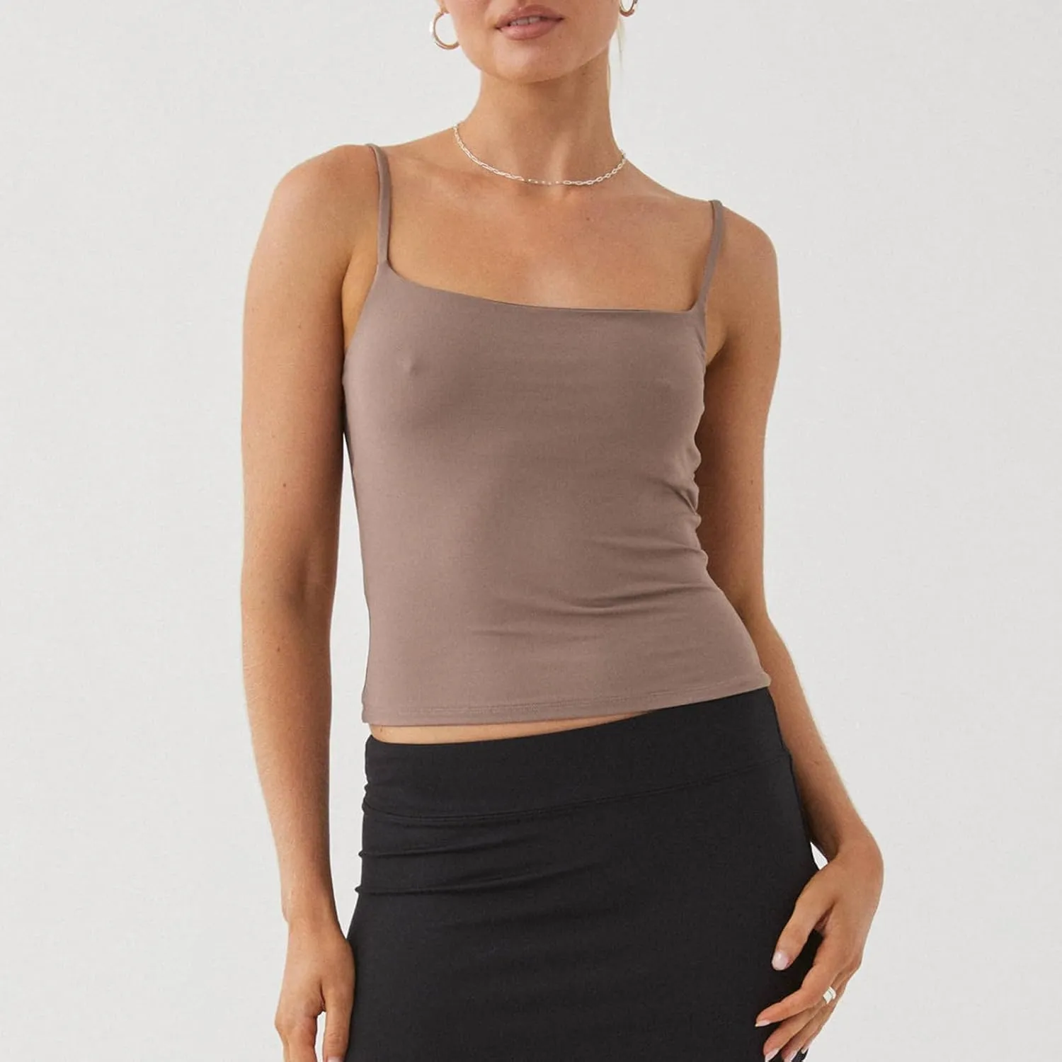 Women's Spaghetti Strap Tank Tops Sexy Sleeveless Backless Crop Camisole Summer Y2k Low Cut Solid Color Cami Vest