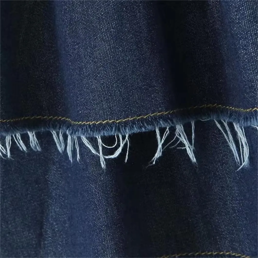 Women's Summer Vintage Layered Denim Mini Skirt with Side Zipper and High-Waisted A-Line Design