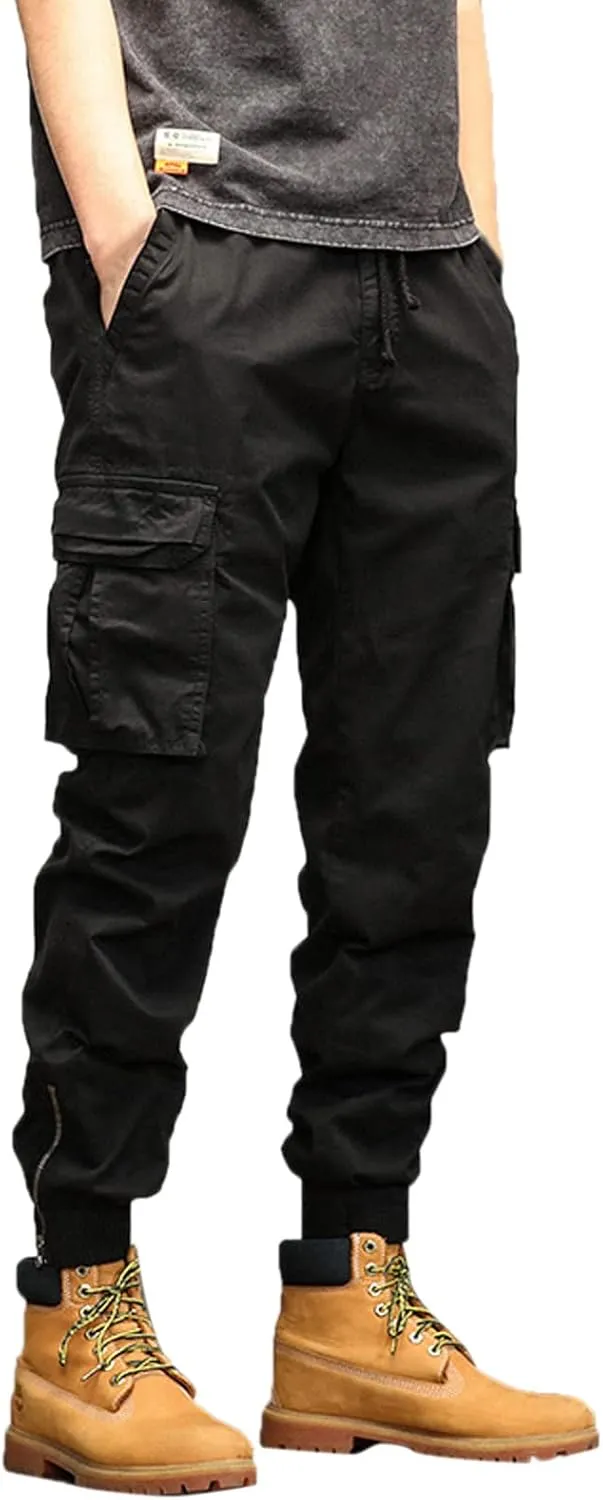 Work Pants for Men Mens Fashion Loose Cotton Plus Size Pocket Elastic Waist Pants Trousers Pantalones para Trabajar
