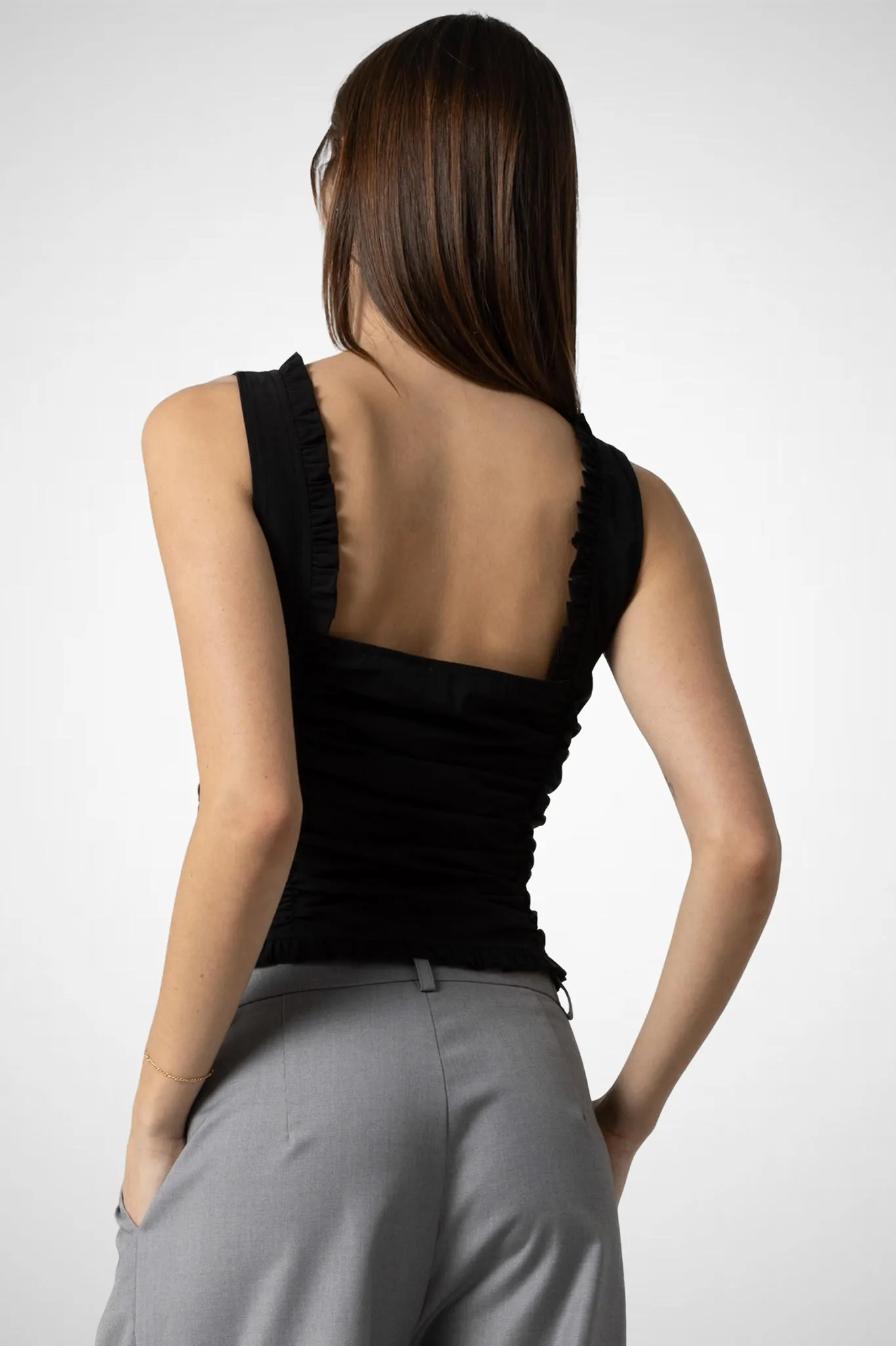 Woven Asymmetrical Hem Vest