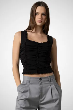 Woven Asymmetrical Hem Vest