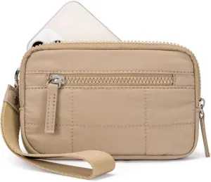 Wristlet Wallets For Women, wristlet, Iris Wallet, Waterproof Nylon Material Zippered Card Case (brown)