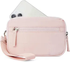 Wristlet Wallets For Women, wristlet, Iris Wallet, Waterproof Nylon Material Zippered Card Case (pink)