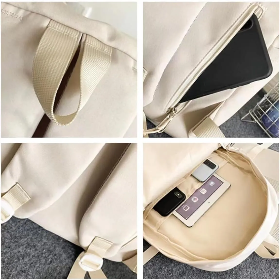 Y2k Backpack with Kawaii Pendant Aesthetic Star Backpack Cute Preppy Laptop Book Bag Back to College Supplie (Caramel,One Size)