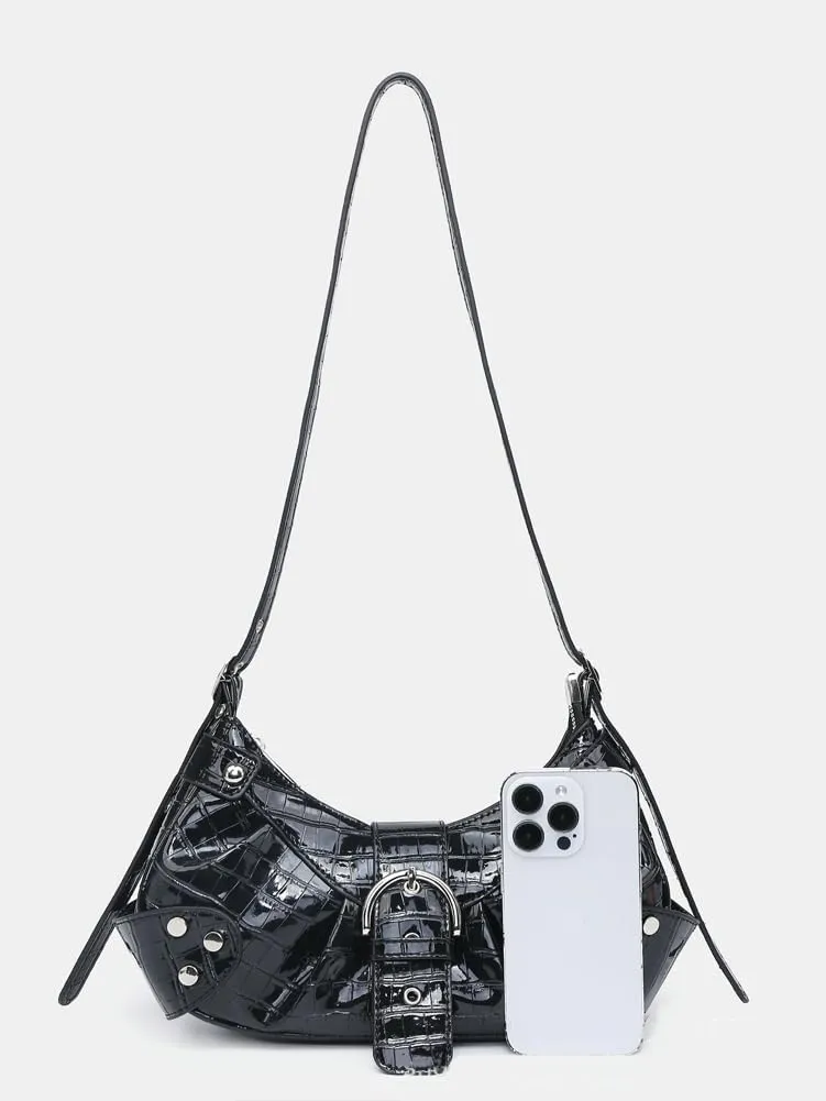 Y2k Purses for Women PU Leather Retro Tote Bag Hobo Bag Shoulder Bag Satchel Cool Motorcycle Bag 2024