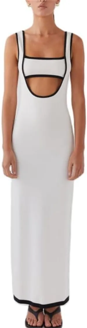 Yuemengxuan Women Sexy Knitted Maxi Dress Sleeveless U-Neck Bodycon Dress Backless Tank Dress Long Dress Party Streetwear