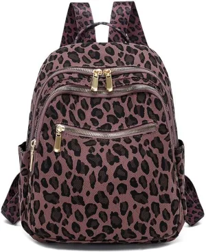 YUNZLAN Ladies Cheetah Print Backpack for Travel School Small Daypacks Leopard Shoulder Bag Purse for Women Girls-Purple Cheetah