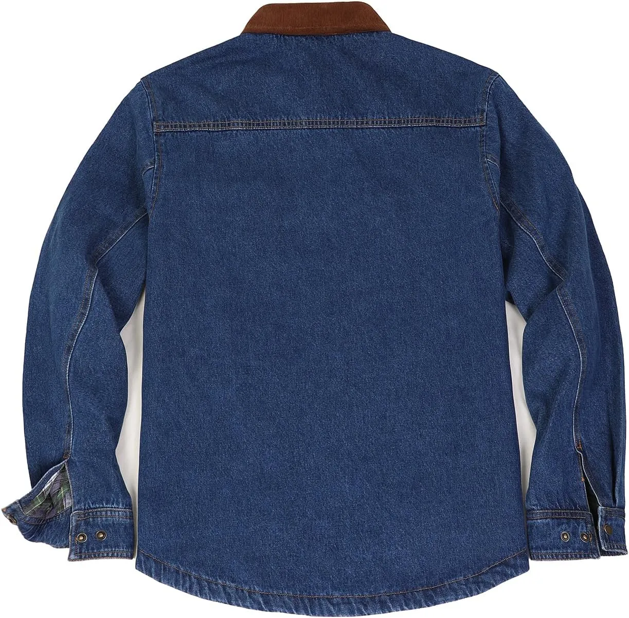 ZENTHACE Men's Flannel Lined Denim Washed Work Shirt Jacket, Fall Winter Utility Jean Shacket