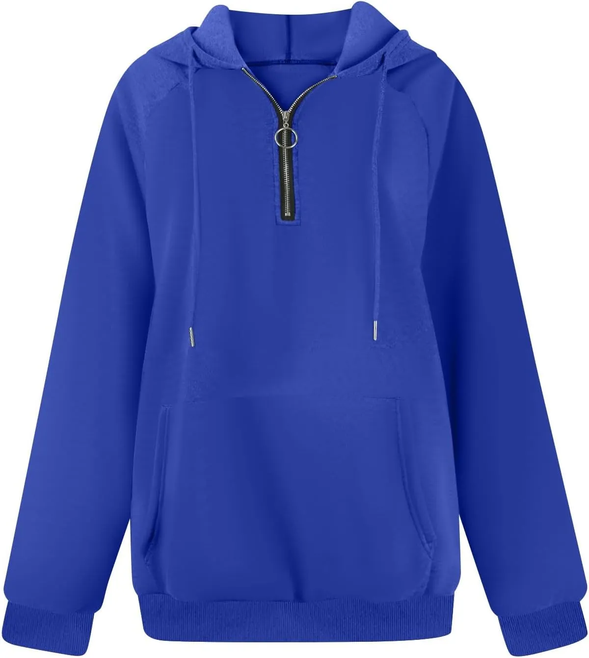 Zip Up Hoodie Women Y2K Comfy Long Sleeve Fleece Quarter Zip Pullover Preppy Cute Oversized Sweatshirt with Pockets